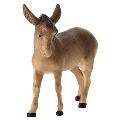 Estatua burro belén línea Leonardo madera pintada Val Gardena 2