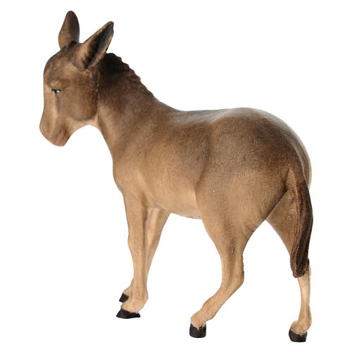 Estatua burro belén línea Leonardo madera pintada Val Gardena 3