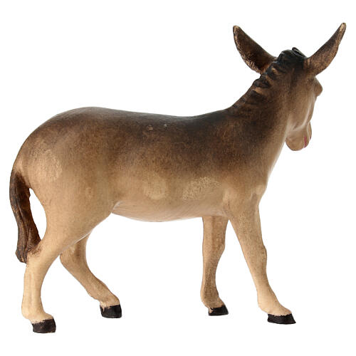 Estatua burro belén línea Leonardo madera pintada Val Gardena 4