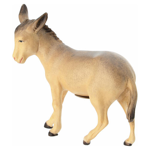 Estatua burro belén línea Leonardo madera pintada Val Gardena 4