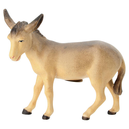 Statuette âne crèche Leonardo 12 cm bois coloré Val Gardena 1