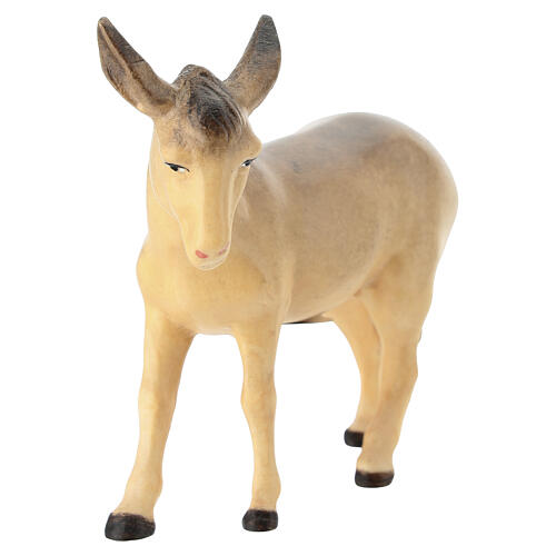 Estátua de burro para presépio 12 cm linha Leonardo madeira colorida Val Gardena 2