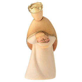 Kneeling Magi Balthazar 12 cm colored Val Gardena Nativity Scene