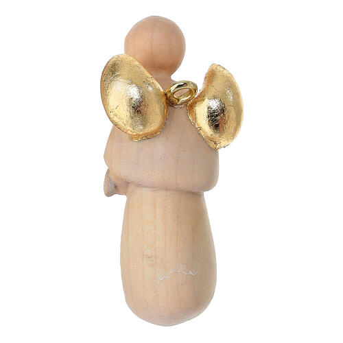 Ange Gloria crèche 12 cm bois doré Val Gardena 4