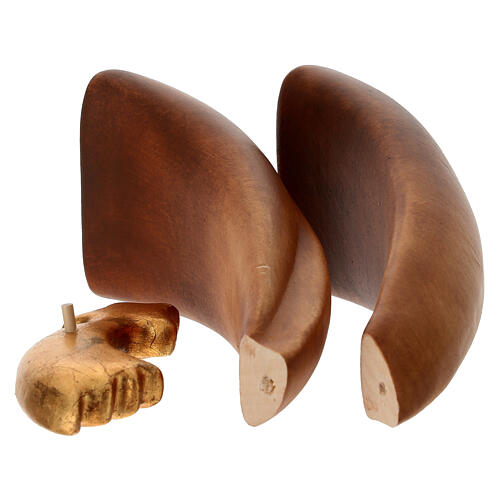 Stilisierter Krippenstall mit farbiger Sternschnuppe – bemaltes Ahornholz, Grödnertal 5