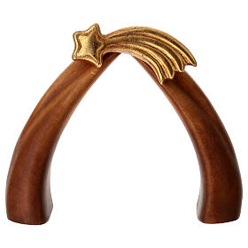 Cabane avec étoile colorée en bois peint Val Gardena