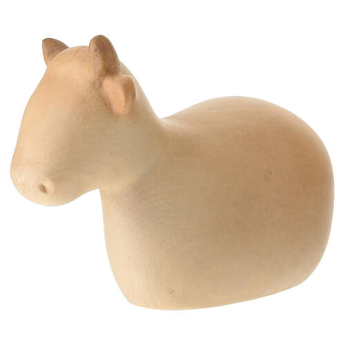 Stylised oil-painted ox figurine for Val Gardena Nativity Scene 3