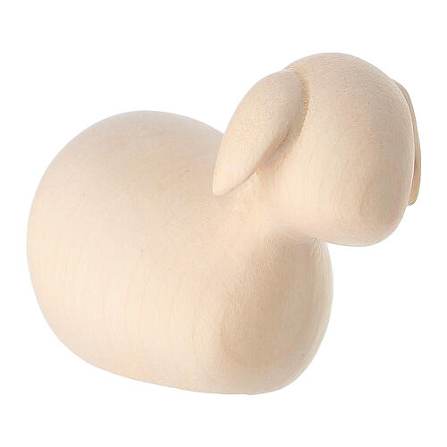 Sitzendes Schaf, Holz natur, für 12 cm Krippe – Grödnertal 3