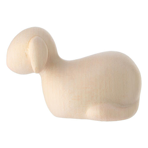 Nativity Scene figurine: sitting sheep with natural finish, Val Gardena 1