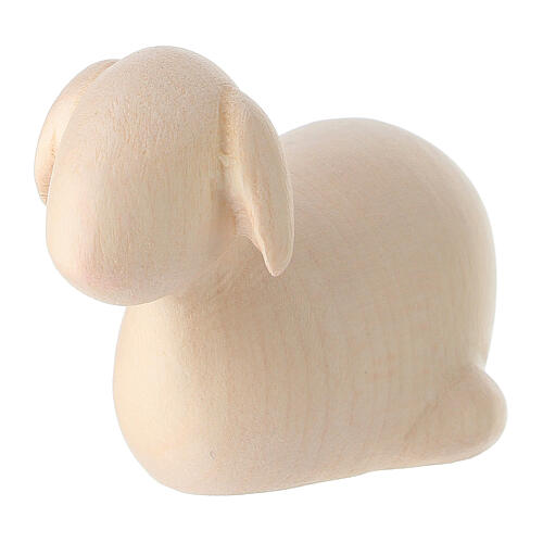 Nativity Scene figurine: sitting sheep with natural finish, Val Gardena 2