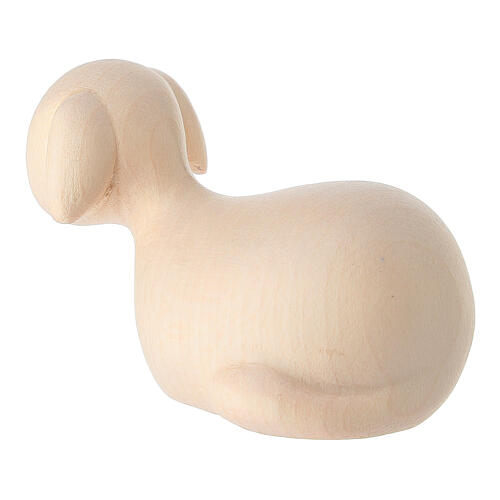 Nativity Scene figurine: sitting sheep with natural finish, Val Gardena 4