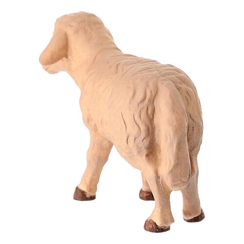 Lying sheep figurine colored Val Gardena wood Nativity Scene 4