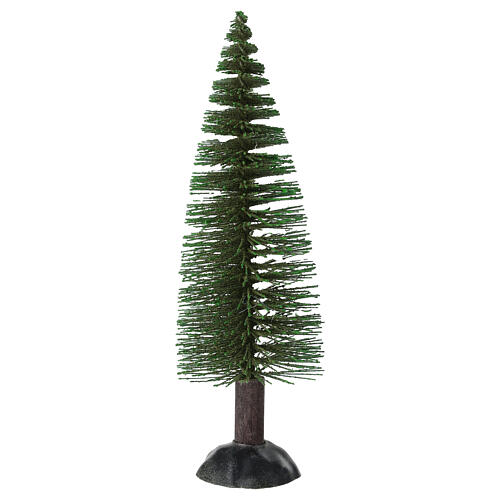 Green fir tree for 15 cm Nativity Scene, wood and plastic 1