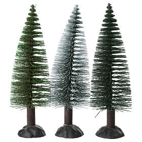 Abete verde per presepe 15 cm legno plastica