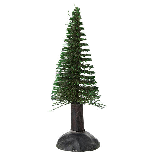 Abete per presepe 10 cm in legno e plastica 1