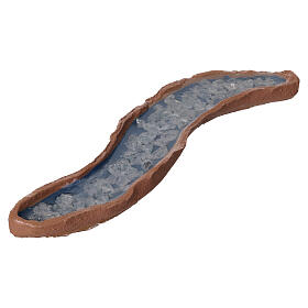 Ruscello in resina effetto ceramica smaltata presepe 8 cm 5x20x10 cm