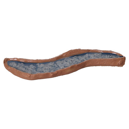 Ruscello in resina effetto ceramica smaltata presepe 8 cm 5x20x10 cm 3