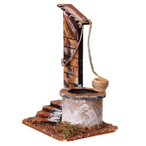 Well with rope for 10-12 cm Nativity Scene in wood, 15x10x10 cm 3