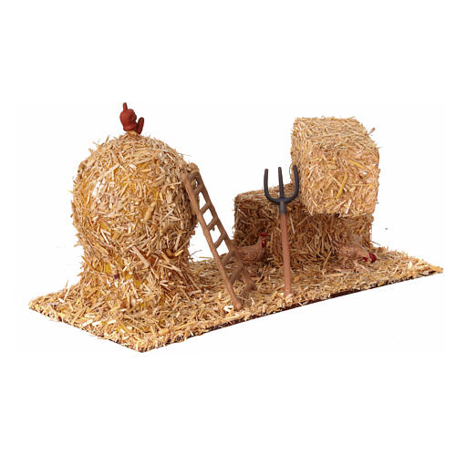 Ambientaciones belén paja gallinas para figuras 8-10 cm 10x20x10 cm 3
