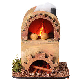 Forno per il pane in sughero con fuoco presepe 10- 12 cm