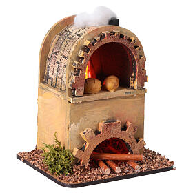 Forno per il pane in sughero con fuoco presepe 10- 12 cm