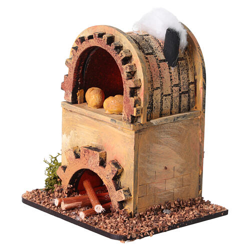 Forno per il pane in sughero con fuoco presepe 10- 12 cm 3