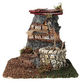 Pozzo in sughero con tettoia 15x10x15 cm presepe 8-10 cm