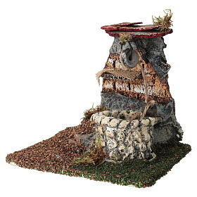 Pozzo in sughero con tettoia 15x10x15 cm presepe 8-10 cm