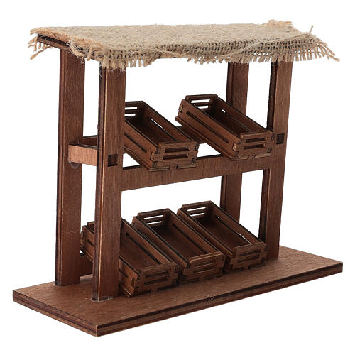 Étal de marché avec auvent crèche 15 cm 2