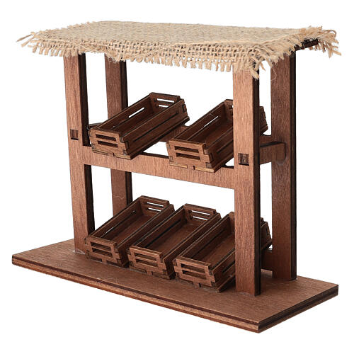 Bancas de mercado com cobertura para presépio 15 cm 3