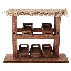 Market stand with canopy for nativity scene, 15 cm