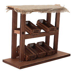 Market stand with canopy for nativity scene, 15 cm