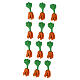 Mazzo di carote in plastica presepe da 10-12 cm s2