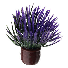 Lavender in brown pot for 10-12 cm Nativity Scene
