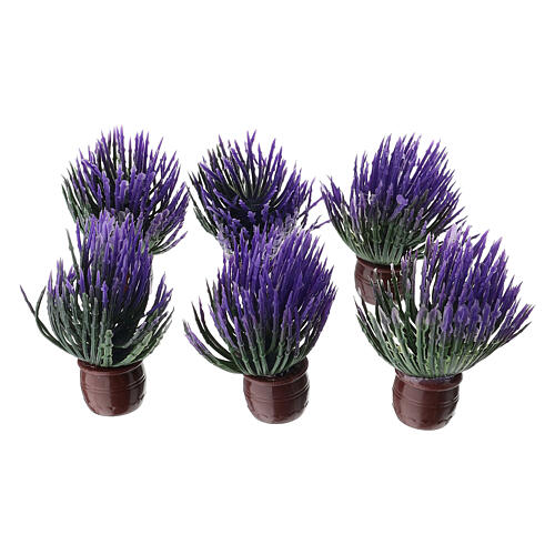 Lavender in brown pot for 10-12 cm Nativity Scene 2