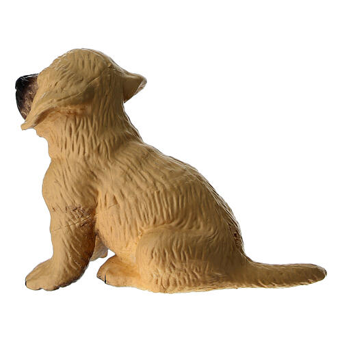 Light fur plastic dog with black snout for nativity scene 10-12 cm 4