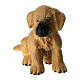 Light fur plastic dog with black snout for nativity scene 10-12 cm s3
