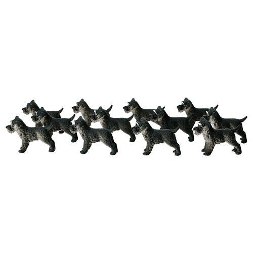 Schnauzer in plastica presepe 10-12 cm 2