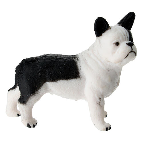 Black and white fur Bulldog for 10-12 cm Nativity Scene 1