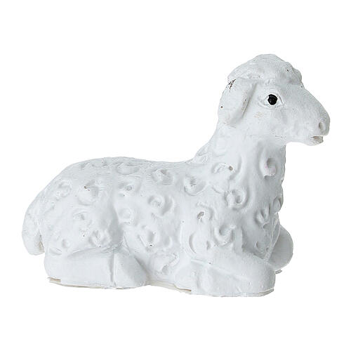Presepe completo 8pz. plastica bianca dettagli dorati presepe 14 cm  4