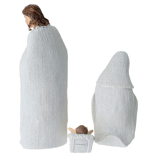 Presepe completo 8pz. plastica bianca dettagli dorati presepe 14 cm  5