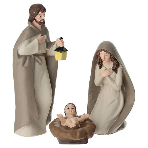 Krippenfiguren-Set, 10-teilig, aus weißem Kunststoff, für 15 cm Krippe 2