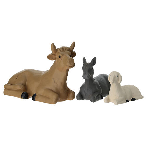 Krippenfiguren-Set, 10-teilig, aus weißem Kunststoff, für 15 cm Krippe 4