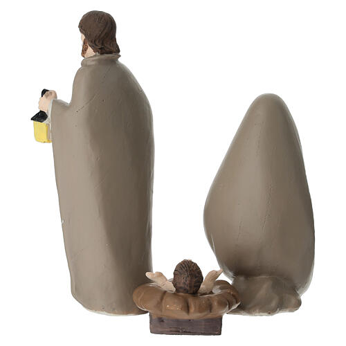 Complete white plastic Nativity Scene, set of 10, 15 cm characters 5