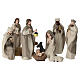 Complete white plastic Nativity Scene, set of 10, 15 cm characters s1