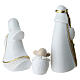 Krippenfiguren-Set, stilisiert, in Weiß mit goldfarbenen Details, 10-teilig, für 5 cm Krippe s6