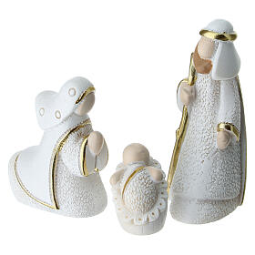 Presepe stilizzato completo bianco dettagli oro 10 pz. presepe 5 cm