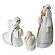 Complete white nativity set with gold details 10 pcs, 5 cm s2