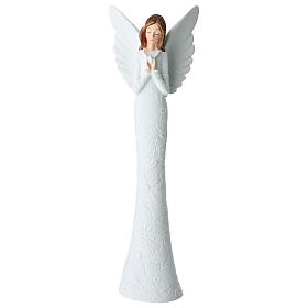 Ángel vestido flores relieve plástico 15 cm