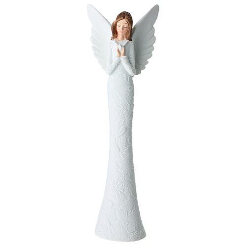 Ángel vestido flores relieve plástico 15 cm 1